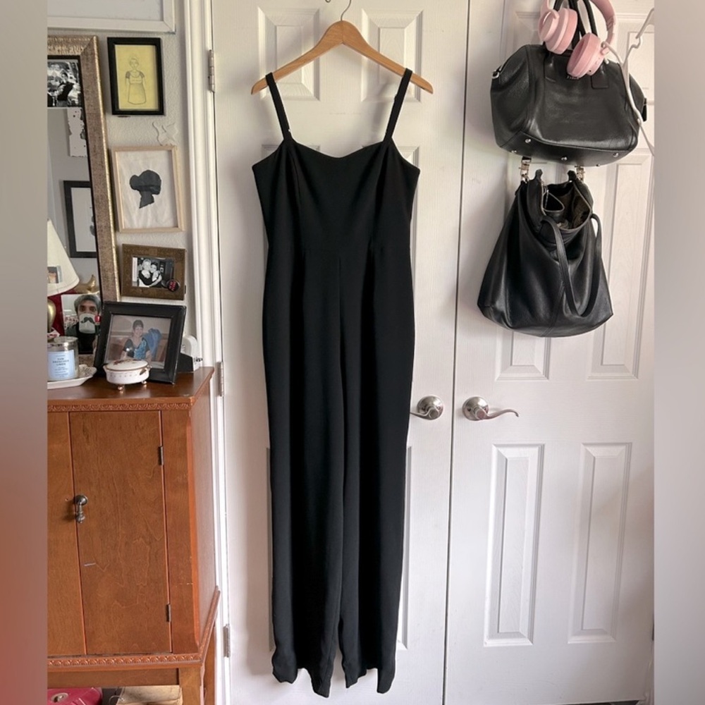 Dress the Population Classic Minimalist Luxury Black Sleeveless Jumpsuit
